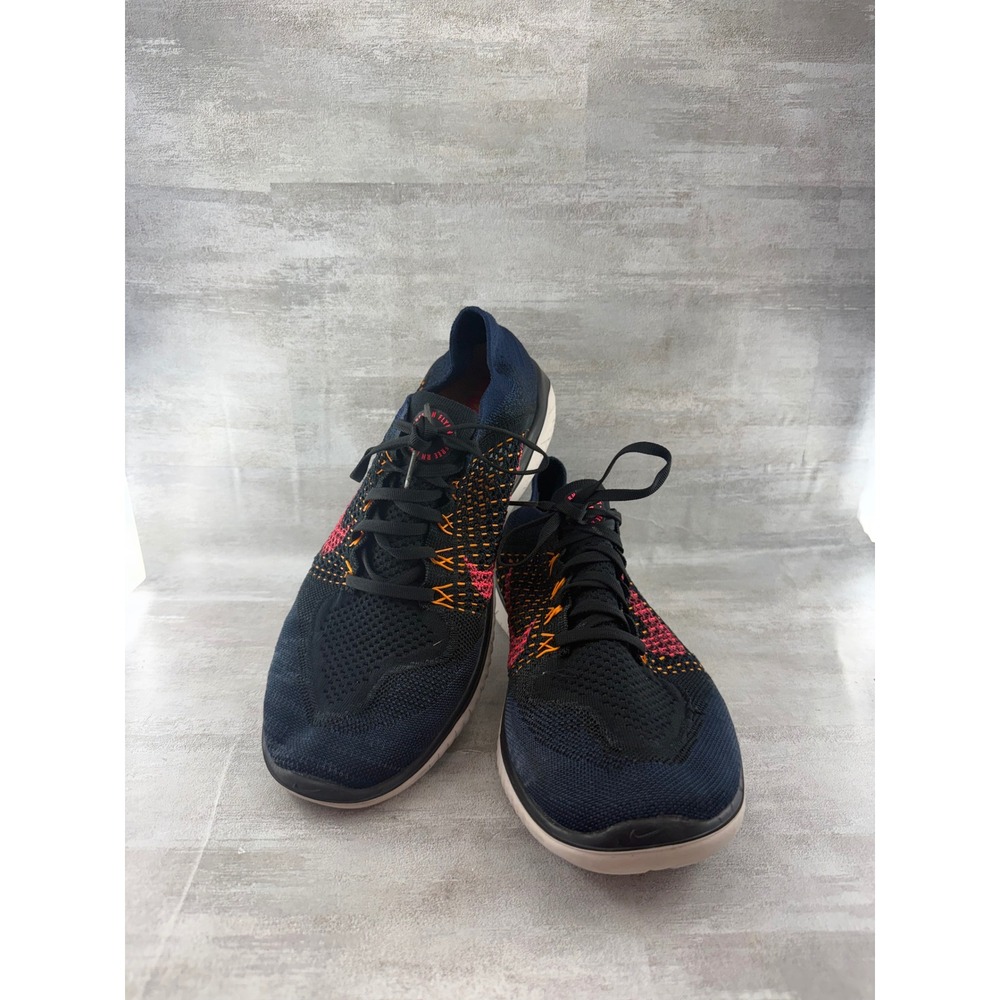Nike Free RN Flyknit 2018 Men Sz 12 Navy Magenta Running Shoes 942838-068